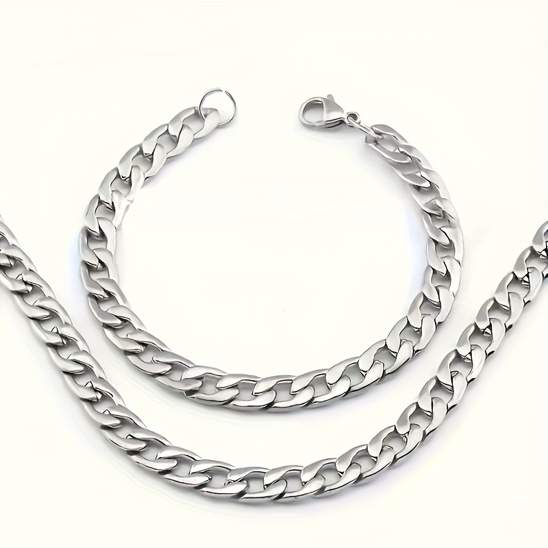 2pcs Necklace Bracelet Set Unisex Y2K Couple Jewelry